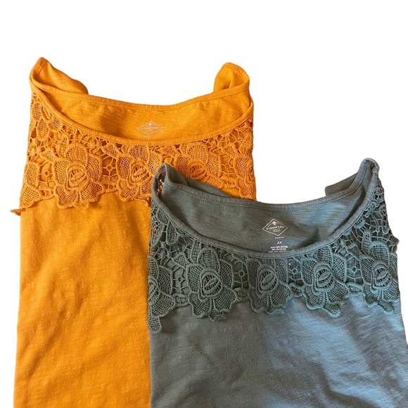 St. John's Bay Tops - St. John Bay 2 for 1 Sleeveless Tops with Lace Detail Size 2X